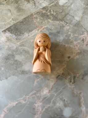 Clay Prayer Angel Figurine Germany